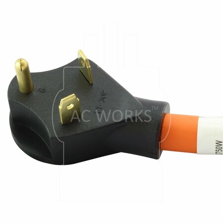 Ac Works 1.5FT RV 30A Plug to L14-30R Two Hots Bridged 30A 125/250V Connector TT30L1430-018